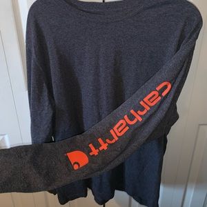 Mens Carhartt long sleeve with orange writing!